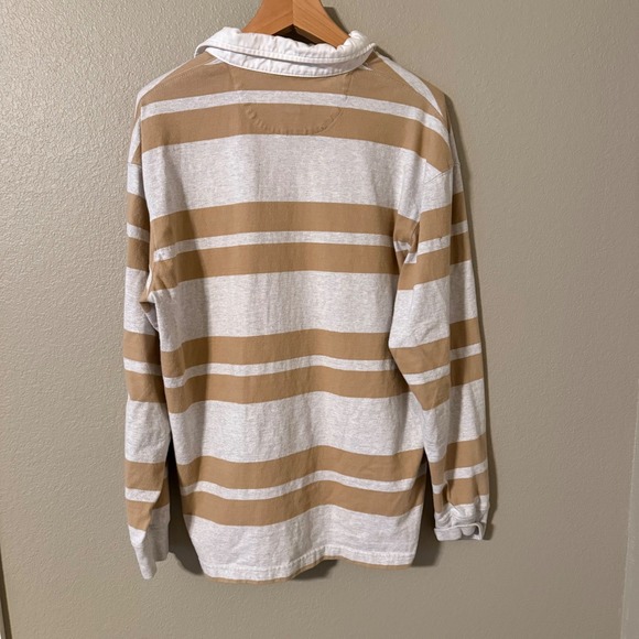 American Eagle Outfitters Mens Rugby Shirt Long Sleeve Stripe Classic Fit L - Picture 3 of 9